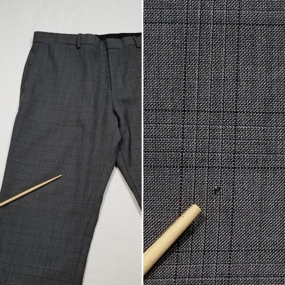 THEORY Jake W U_ Steep Twill Plaid Wool Dress Pants 5619E1M - Picture 12 of 12